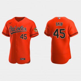 Baltimore Orioles #45 Keegan Akin Orange Authentic Alternate Jersey